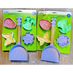 NEW Easter Cookie Cutter Set with Spatula Stamps Bunny Egg Flower Lot of 2 Sets